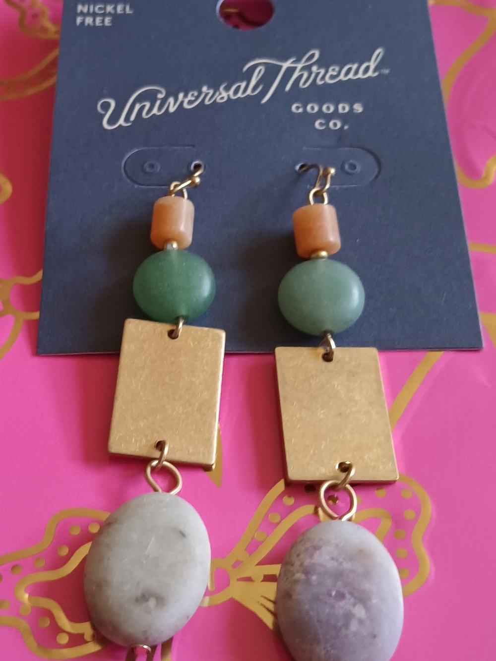 UNIVERSAL THREAD SEMI PRECIOUS DANGLE EARRINGS